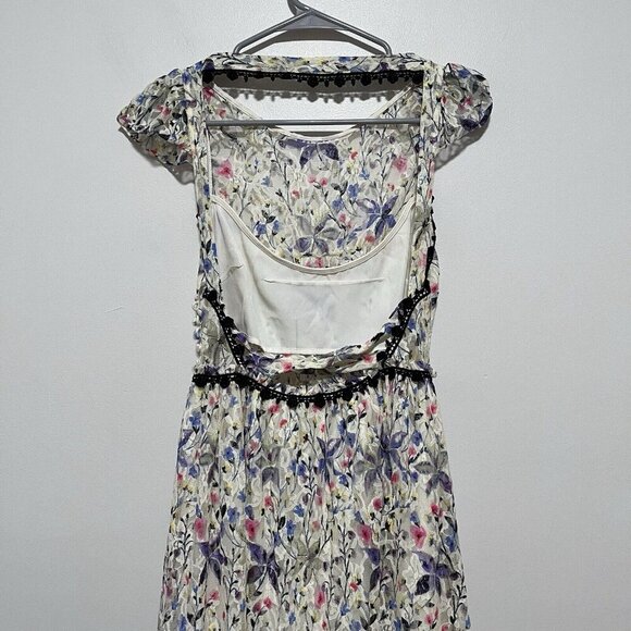 Free People Cherry Blossom Sheer Mesh Maxi Gown Dress Size 4‎ - Picture 6 of 11
